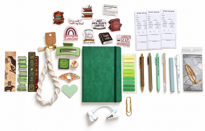 GREEN Bookish A5Journal Bundle | 20+ Bookish Items | Reading Gift Set 📚