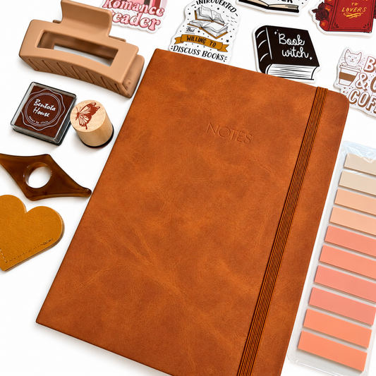 BROWN Bookish A5 Journal Bundle | 20+ Bookish Items | Reading Gift Set 📚🤎