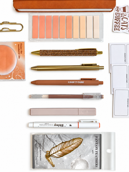 BROWN Bookish A5 Journal Bundle | 20+ Bookish Items | Reading Gift Set 📚🤎