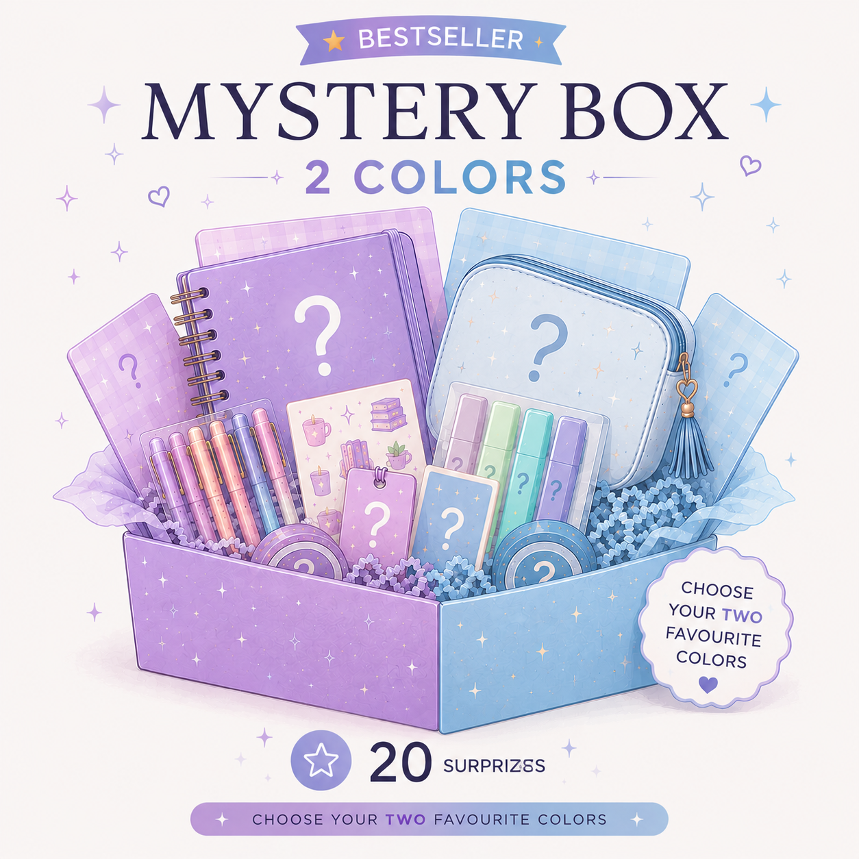 MYSTERY BOX + Mystery Lottery Mix of 2 Colors