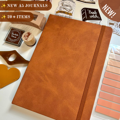 BROWN Bookish A5 Journal Bundle | 20+ Bookish Items | Reading Gift Set 📚🤎