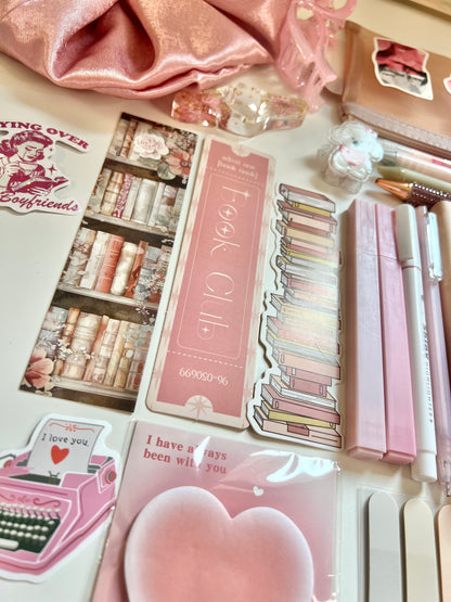 Pink Bookish Bundle - Customizable Tote Bag Gift (BBTB002)