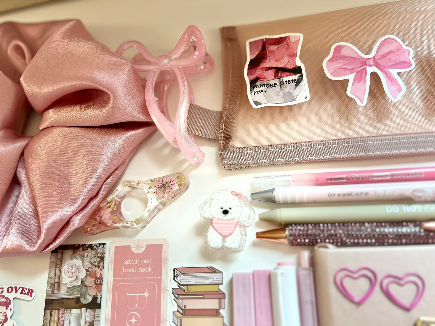 Pink Bookish Bundle - Customizable Tote Bag Gift (BBTB002)