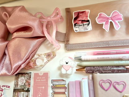 Pink Bookish Bundle - Customizable Tote Bag Gift (BBTB002)
