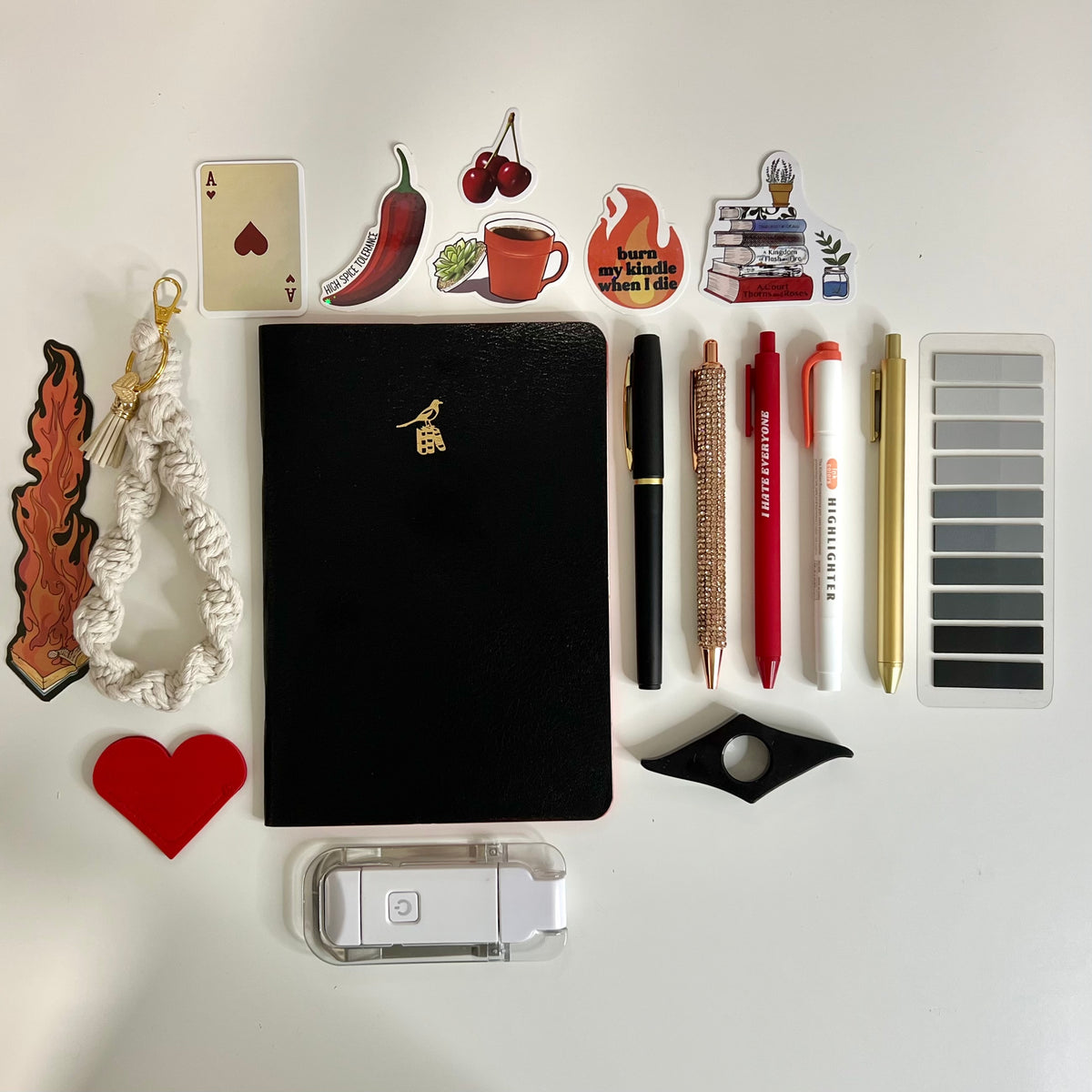 Black & Crimson Luxury Bookish Bundle | Handmade Notebook Made in Italy