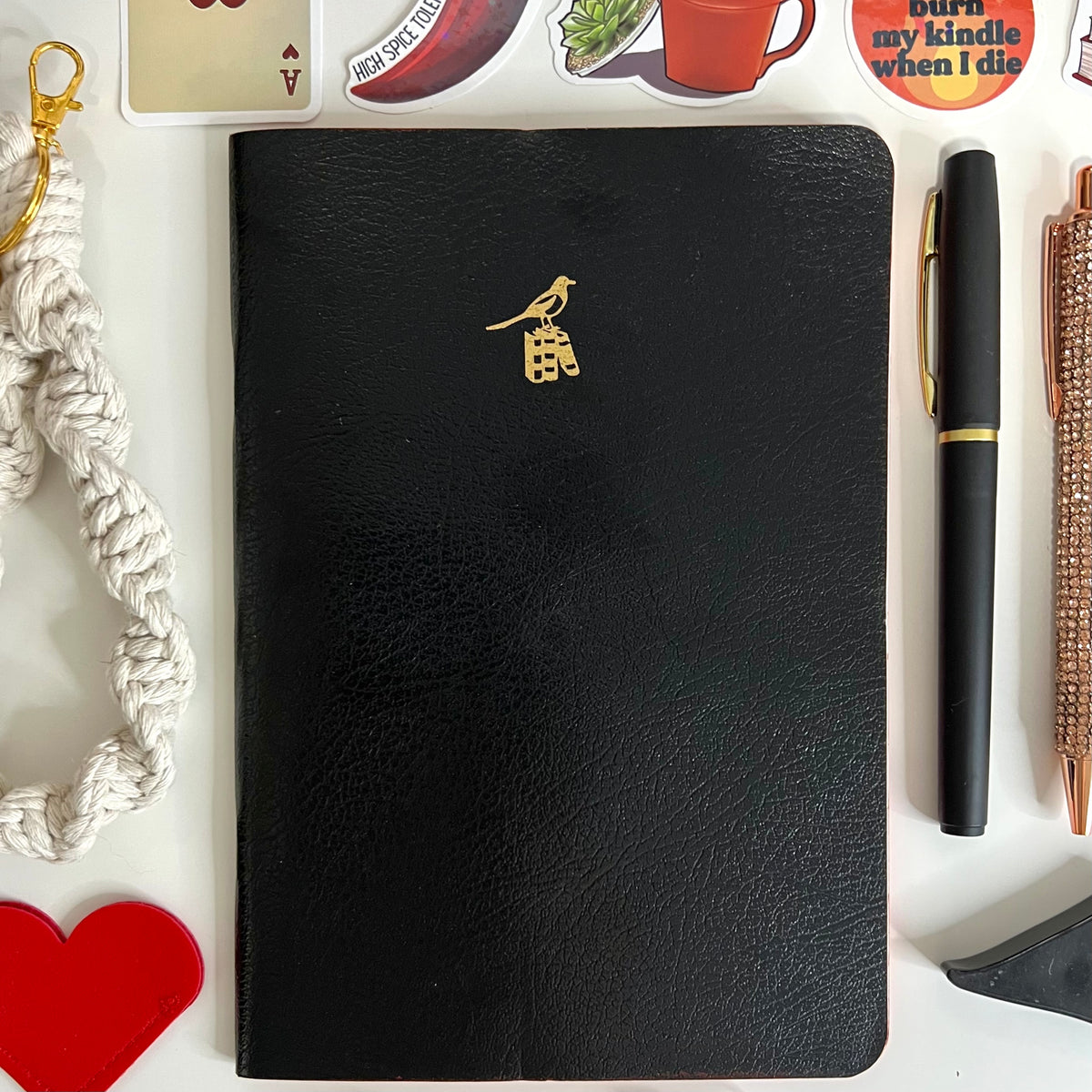 Black & Crimson Luxury Bookish Bundle | Handmade Notebook Made in Italy