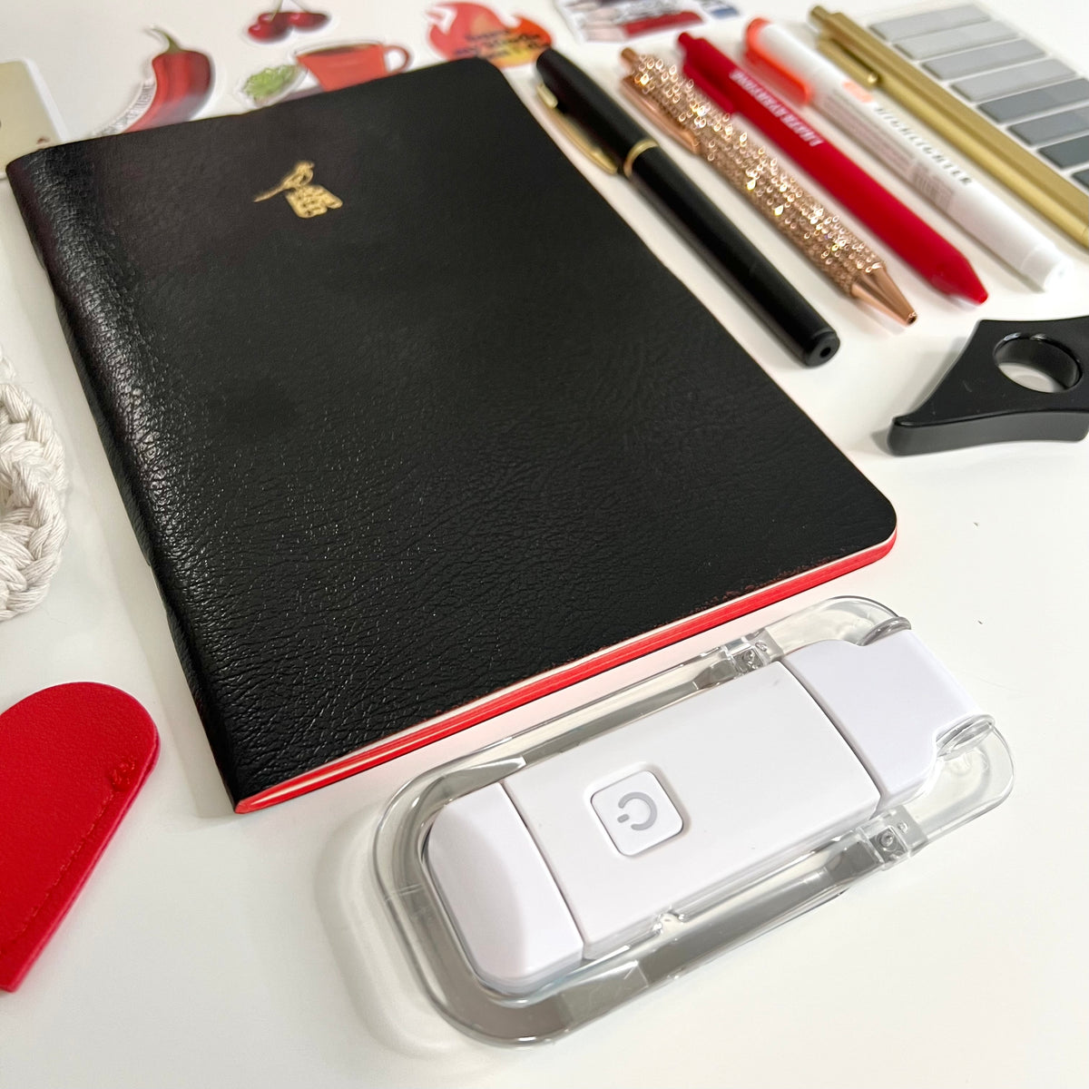 Black & Crimson Luxury Bookish Bundle | Handmade Notebook Made in Italy