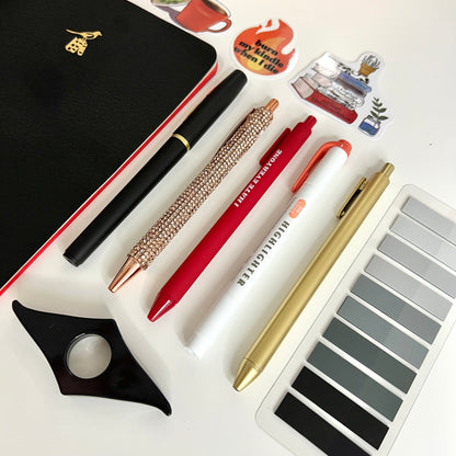 Black & Crimson Luxury Bookish Bundle | Handmade Notebook Made in Italy