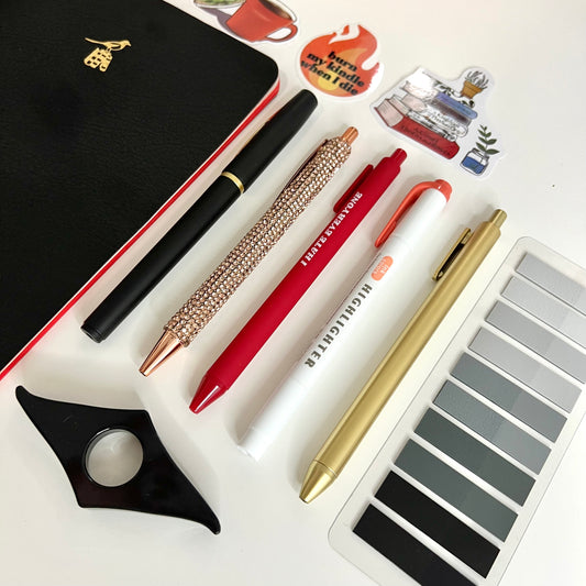 Black & Crimson Luxury Bookish Bundle | Handmade Notebook Made in Italy