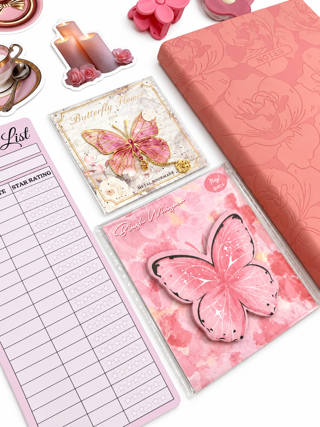 🌸 Blooming Pages | Pink Bookish Bundle | A5 Notebook 🌸
