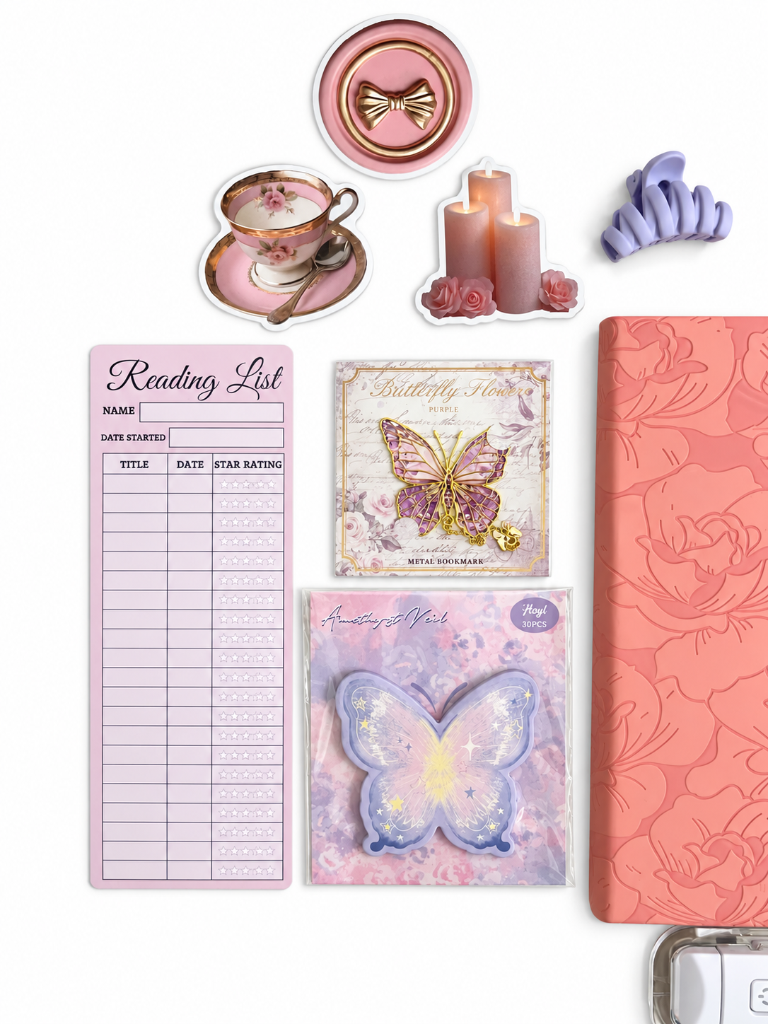 💜 Blooming Pages | Pink & Purple Bookish Bundle | A5 Notebook 💜