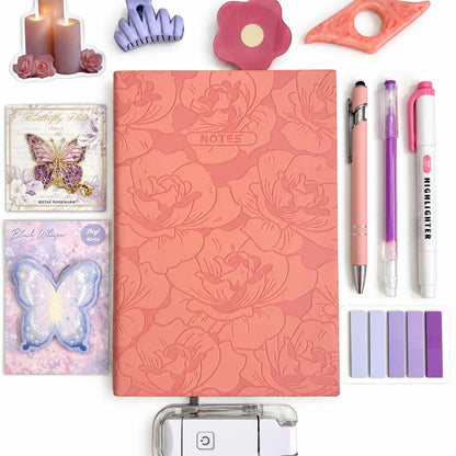 💜 Blooming Pages | Pink & Purple Bookish Bundle | A5 Notebook 💜
