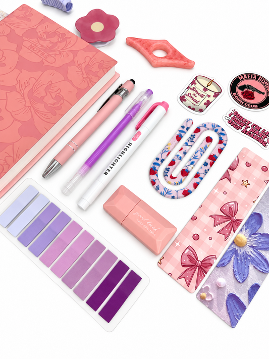 💜 Blooming Pages | Pink & Purple Bookish Bundle | A5 Notebook 💜