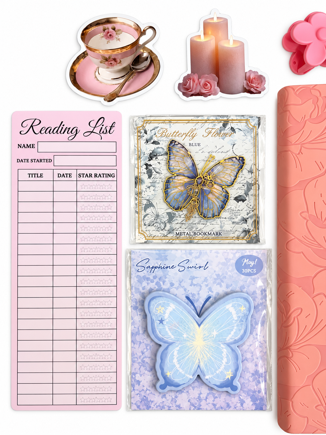 🩵 Blooming Pages | Pink & Blue Bookish Bundle | A5 Notebook 🩵
