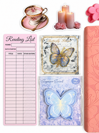 🩵 Blooming Pages | Pink & Blue Bookish Bundle | A5 Notebook 🩵