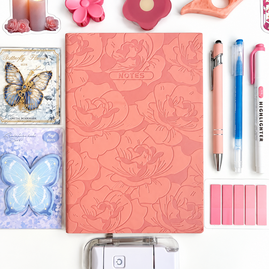 🩵 Blooming Pages | Pink & Blue Bookish Bundle | A5 Notebook 🩵