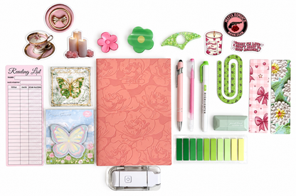 💚 Blooming Pages | Pink & Green Bookish Bundle | A5 Notebook 💚