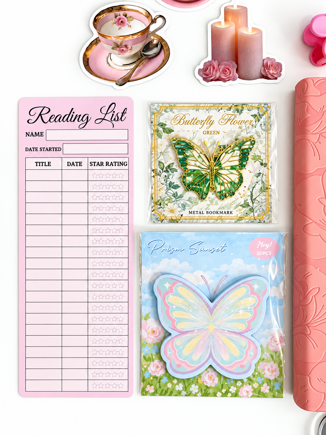 💚 Blooming Pages | Pink & Green Bookish Bundle | A5 Notebook 💚