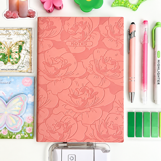 💚 Blooming Pages | Pink & Green Bookish Bundle | A5 Notebook 💚