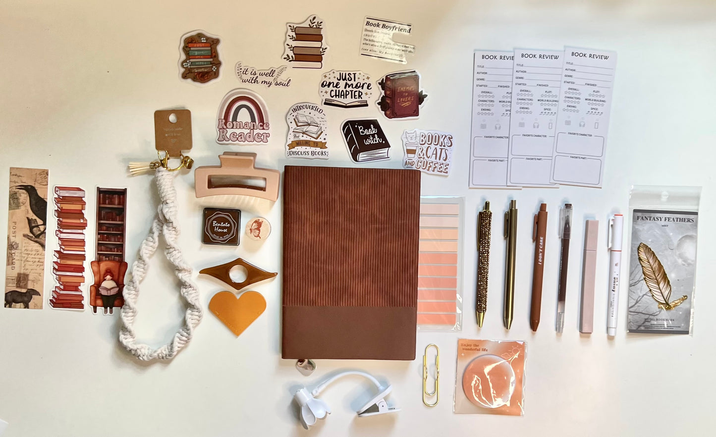 BROWN Bookish A5 Journal Bundle | 20+ Bookish Items | Reading Gift Set 📚🤎