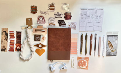 BROWN Bookish A5 Journal Bundle | 20+ Bookish Items | Reading Gift Set 📚🤎