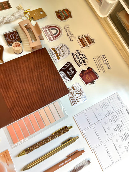 BROWN Bookish A5 Journal Bundle | 20+ Bookish Items | Reading Gift Set 📚🤎
