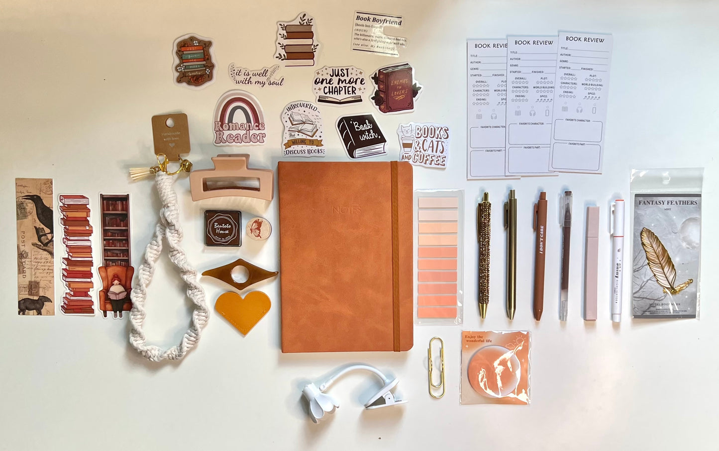 BROWN Bookish A5 Journal Bundle | 20+ Bookish Items | Reading Gift Set 📚🤎
