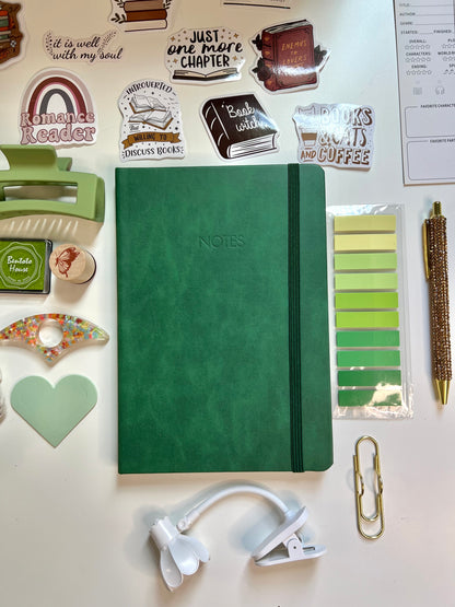 GREEN Bookish A5Journal Bundle | 20+ Bookish Items | Reading Gift Set 📚