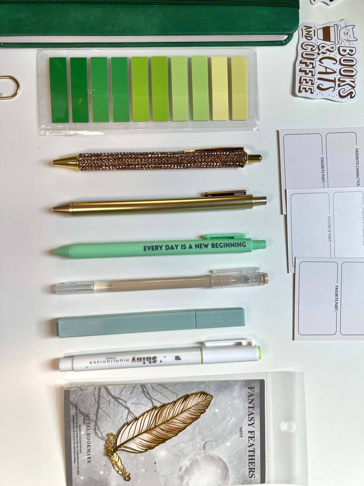 GREEN Bookish A5Journal Bundle | 20+ Bookish Items | Reading Gift Set 📚