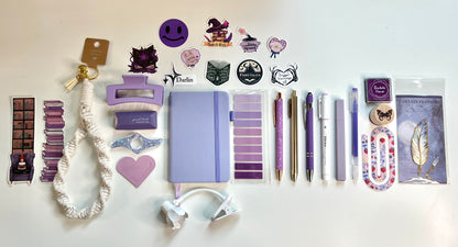 Purple Bookish Bundle | A6 Reading Journal Gift Set | 20+ Book Lover Accessories