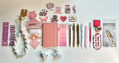 Pink Bookish Bundle | A6 Reading Journal Gift Set | 20+ Book Lover Accessories