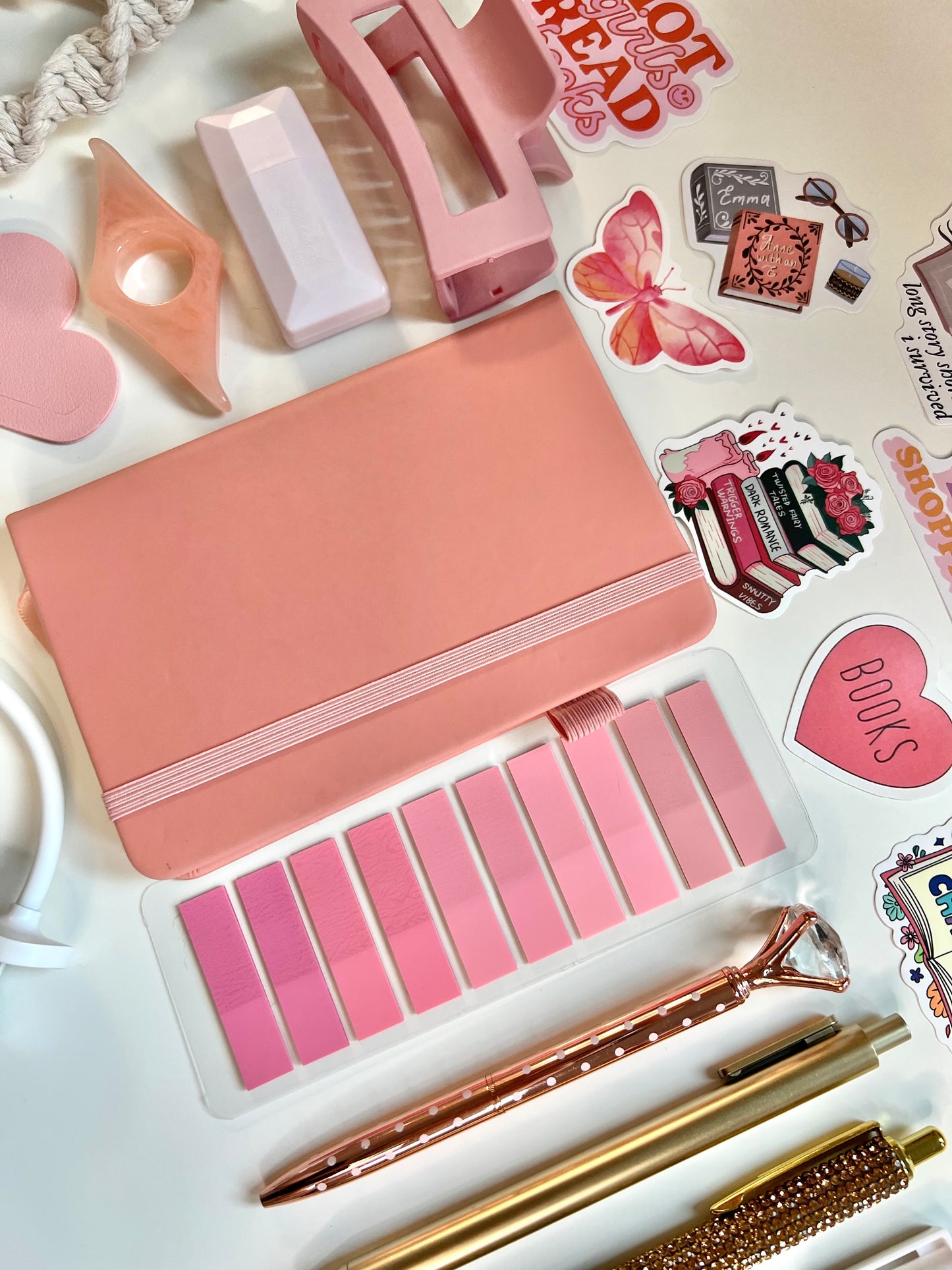 Pink Bookish Bundle | A6 Reading Journal Gift Set | 20+ Book Lover Accessories