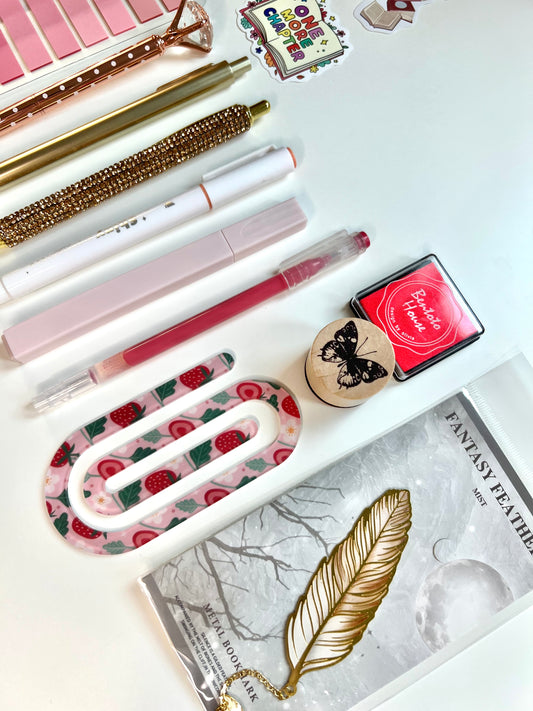 Pink Bookish Bundle | A6 Reading Journal Gift Set | 20+ Book Lover Accessories