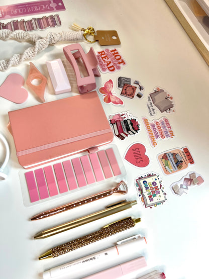 Pink Bookish Bundle | A6 Reading Journal Gift Set | 20+ Book Lover Accessories